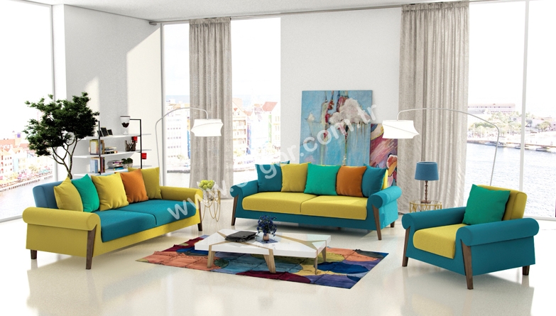 Renkli oturma odası modelleri